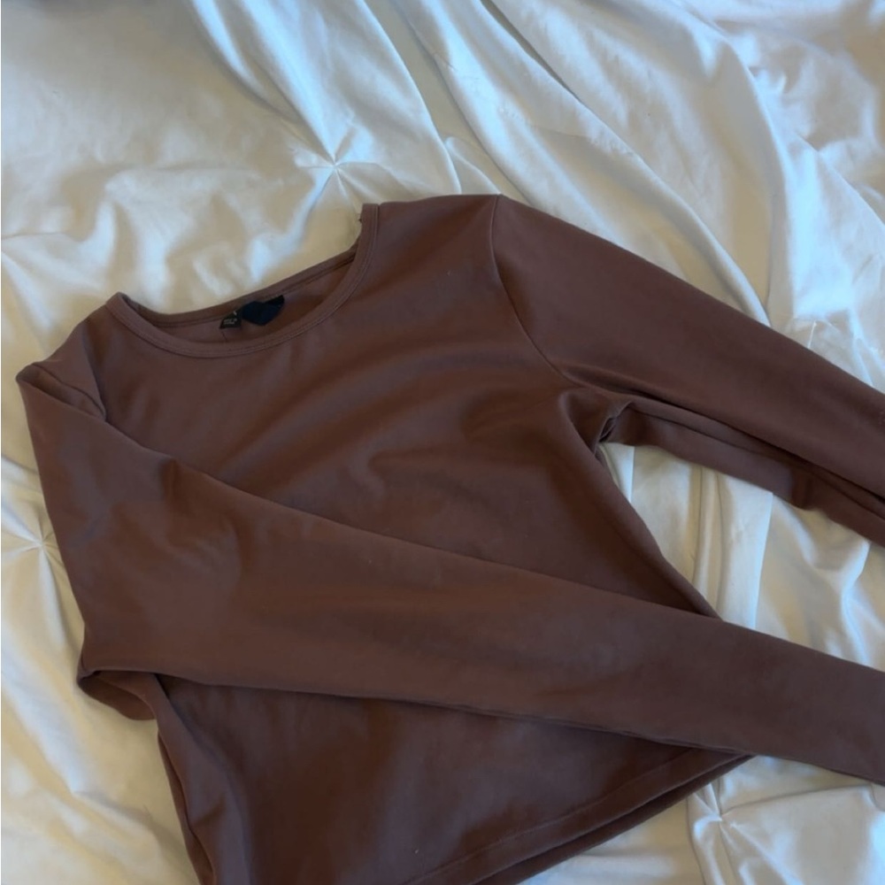 Target Brown Fitted Long Sleeve Tee